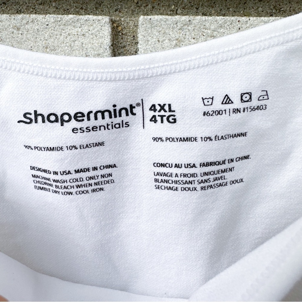 Shapermint Essentials Scoop Neck White Compression Cami Tank 4XL Plus Size - Picture 3 of 6